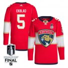 Aaron Ekblad 5 Florida Panthers 2025 STANLEY CUP Final Patch Home Men Jersey Red