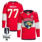 Niko Mikkola 77 Florida Panthers 2025 STANLEY CUP Final Patch Home Men Jersey Red