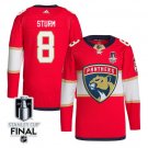 Nico Sturm 8 Florida Panthers 2025 STANLEY CUP Final Patch Home Men Jersey Red