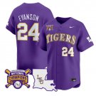 Anthony Eyanson Jersey #24 LSU Tigers 2025 World Series Champions Stitched Purple