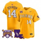 Daniel Dickinson Jersey #14 LSU Tigers 2025 World Series Champions Stitched Gold