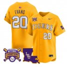 Casan Evans Jersey #20 LSU Tigers 2025 World Series Champions Stitched Gold