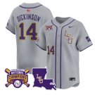 Daniel Dickinson Jersey #14 LSU Tigers 2025 World Series Champions Stitched Gray