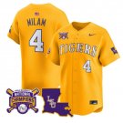 Steven Milam Jersey #4 LSU Tigers 2025 World Series Champions Stitched Gold
