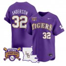 Kade Anderson Jersey #32 LSU Tigers 2025 World Series Champions Stitched Purple