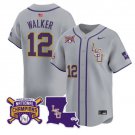 Todd Walker Jersey #12 LSU Tigers 2025 World Series Champions Stitched Gray