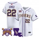 Jared Jones Jersey #22 LSU Tigers 2025 World Series Champions Stitched White