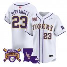 Luis Hernandez Jersey #23 LSU Tigers 2025 World Series Champions Stitched White