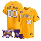 Custom LSU Tigers Jersey 2025 College World Series Champions Stitched Gold