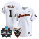 Gavin Turley Jersey #1 Oregon State Beavers 2025 World Series Stitched White