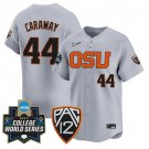 Trent Caraway Jersey #44 Oregon State Beavers 2025 World Series Stitched Gray