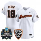 Wilson Weber Jersey #18 Oregon State Beavers 2025 World Series Stitched White