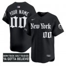 Custom New York Mets Jersey Gothic Borough Edition Stitched Black