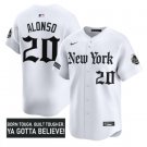 Pete Alonso Jersey #20 New York Mets Gothic Borough Edition Stitched White