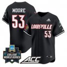 Lucas Moore Jersey #53 Louisville Cardinals 2025 World Series Stitched Black