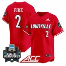 Garret Pike Jersey #2 Louisville Cardinals 2025 World Series Stitched Red