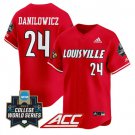 Wyatt Danilowicz Jersey #24 Louisville Cardinals 2025 World Series Red
