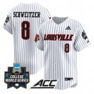 Jake Schweitzer Jersey #8 Louisville Cardinals 2025 World Series Stripe