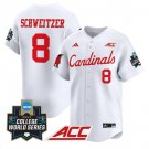 Jake Schweitzer Jersey #8 Louisville Cardinals 2025 World Series White