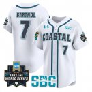 Blake Barthol Jersey #7 Coastal Carolina Chanticleers 2025 World Series White