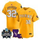 Kade Anderson Jersey #32 LSU Tigers 2025 World Series Stitched Gold