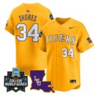 Chase Shores Jersey #34 LSU Tigers 2025 World Series Stitched Gold