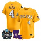 Steven Milam Jersey #4 LSU Tigers 2025 World Series Stitched Gold