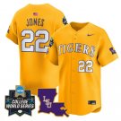 Jared Jones Jersey #22 LSU Tigers 2025 World Series Stitched Gold