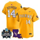 Daniel Dickinson Jersey #14 LSU Tigers 2025 World Series Stitched Gold
