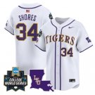 Chase Shores Jersey #34 LSU Tigers 2025 World Series Stitched White