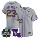 Luis Hernandez Jersey #23 LSU Tigers 2025 World Series Stitched Gray