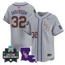 Kade Anderson Jersey #32 LSU Tigers 2025 World Series Stitched Gray