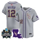Todd Walker Jersey #12 LSU Tigers 2025 World Series Stitched Gray
