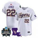 Jared Jones Jersey #22 LSU Tigers 2025 World Series Stitched Pinstripe