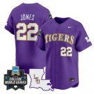 Jared Jones Jersey #22 LSU Tigers 2025 World Series Stitched Purple