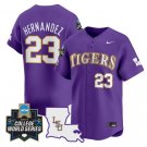 Luis Hernandez Jersey #23 LSU Tigers 2025 World Series Stitched Purple