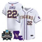 Jared Jones Jersey #22 LSU Tigers 2025 World Series Stitched White