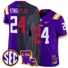 Derek Stingley Jr Jersey #24 LSU Tiger Split Vapor Limited Football All Stitched