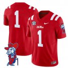 #1 Team Red Jersey Ole Miss Rebels 2025 All Stitched