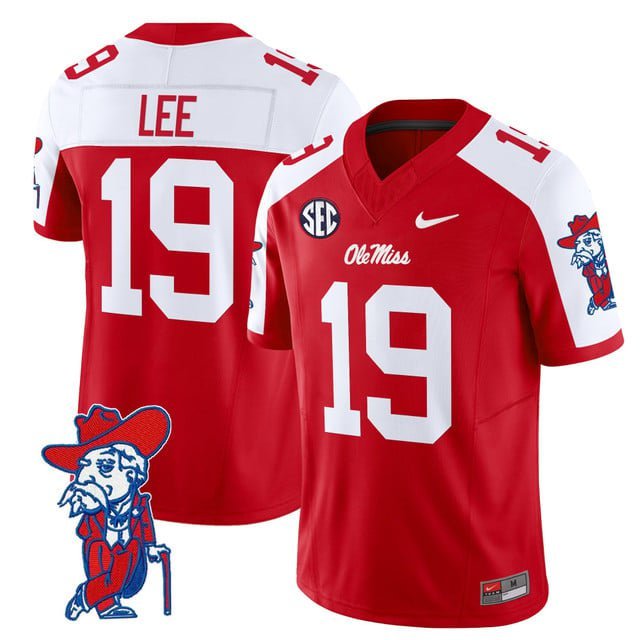 Cayden Lee #19 Red Alternate Jersey Ole Miss Rebels 2025 All Stitched