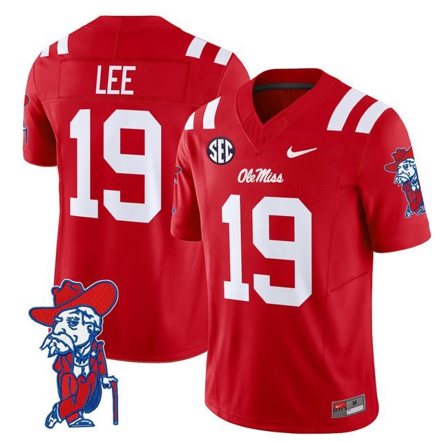Cayden Lee #19 Red Jersey Ole Miss Rebels 2025 All Stitched