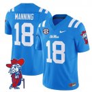 Archie Manning #18 Powder Blue Jersey Ole Miss Rebels 2025 All Stitched