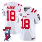 Archie Manning #18 White Jersey Ole Miss Rebels 2025 All Stitched