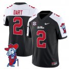 Jaxson Dart #2 Black Alternate Jersey Ole Miss Rebels 2025 All Stitched