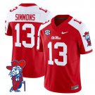 Austin Simmons #13 Red Alternate Jersey Ole Miss Rebels 2025 All Stitched
