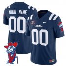 Custom Navy Jersey Ole Miss Rebels 2025 All Stitched