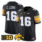 Chuck Long #16 Black Jersey Iowa Hawkeyes 2025 All Stitched