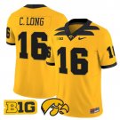 Chuck Long #16 Gold Jersey Iowa Hawkeyes 2025 All Stitched