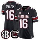 LaNorris Sellers #16 Black Jersey South Carolina Gamecocks 2025 Vapor Limited All Stitched