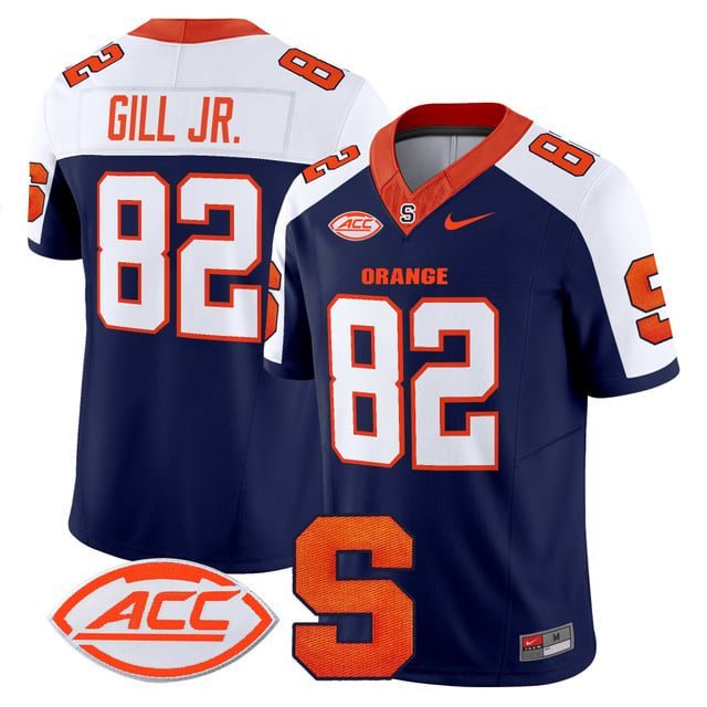 Darrell Gill Jr. #82 Navy Alternate Jersey Syracuse Orange 2025 Vapor Limited All Stitched